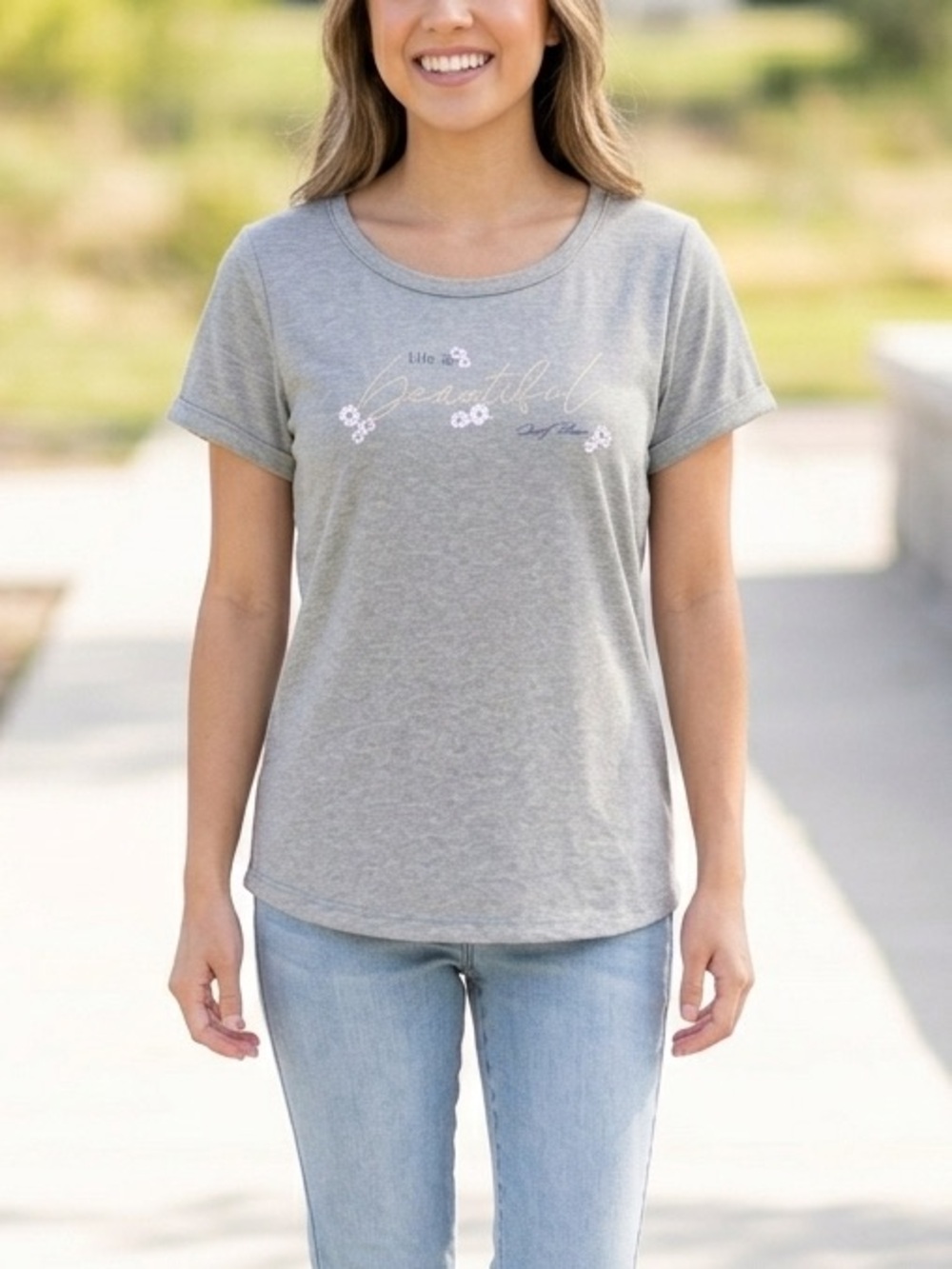 Marilyn Monroe Light Gray Short Sleeve Graphic Tee